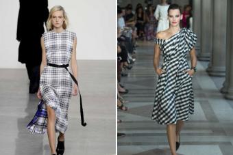 How to cut from checkered fabric Small checkered dress style with patterns